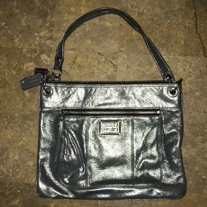 Shimmery silver Coach Shoulder Bag